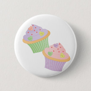 Badge Rond 5 Cm Petits gâteaux de coeurs de sucrerie