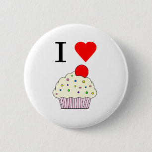 Badge Rond 5 Cm Petits gâteaux du coeur I