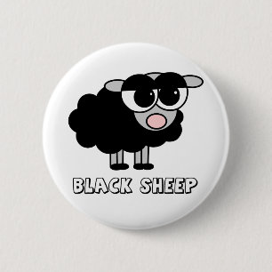 Badge Rond 5 Cm Petits moutons noirs mignons