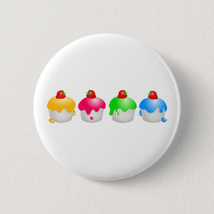 Badge Rond 5 Cm Petits pains de fraise