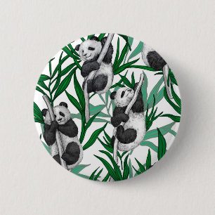 Badge Rond 5 Cm Petits panda sur