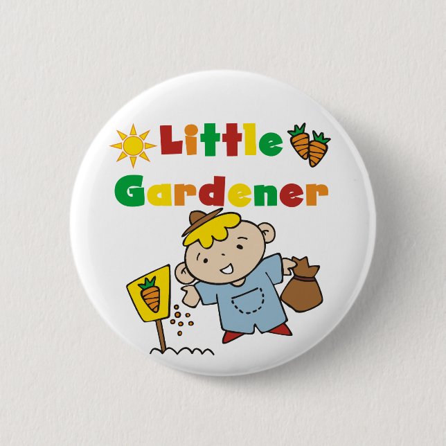 Badge Rond 5 Cm Petits T-shirts et cadeaux de jardinier de garçon (Devant)