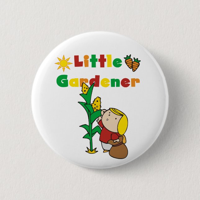 Badge Rond 5 Cm Petits T-shirts et cadeaux de jardinière de fille (Devant)