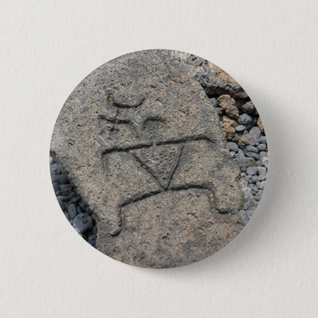 Badge Rond 5 Cm Pétroglyphe hawaïenne - bouton (Devant)
