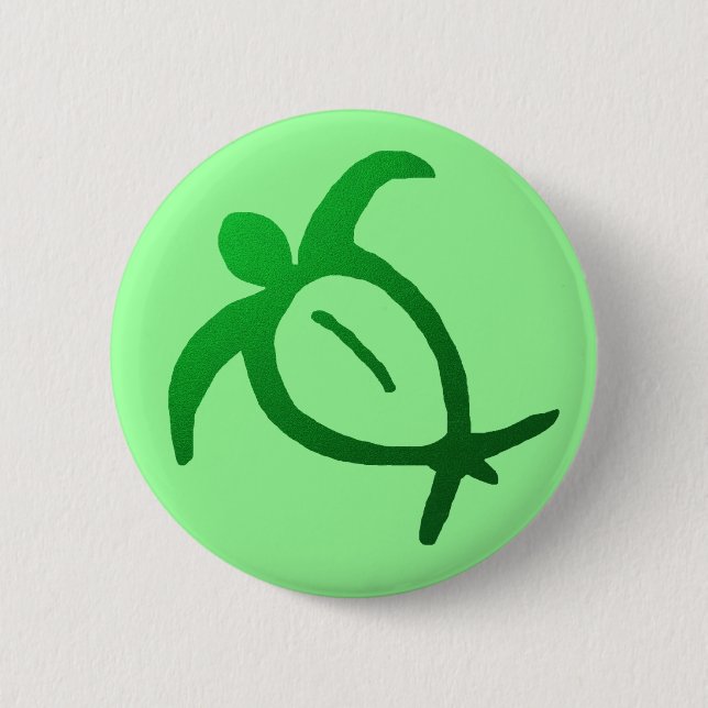Badge Rond 5 Cm Pétroglyphe hawaïenne de Honu - bouton (Devant)