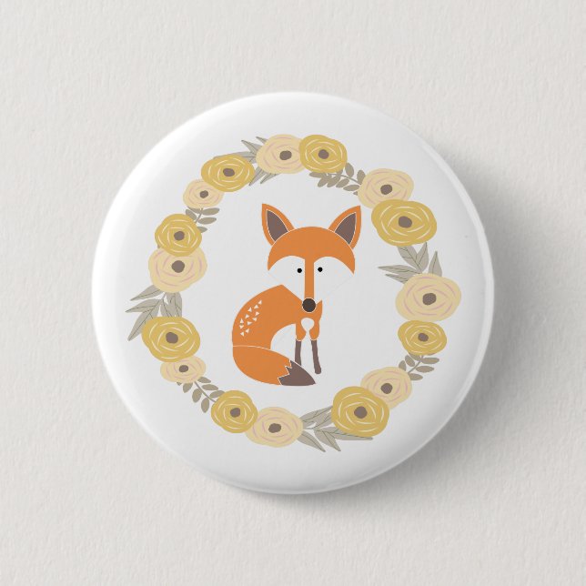 Badge Rond 5 Cm Peu de bouton de Fox (Devant)