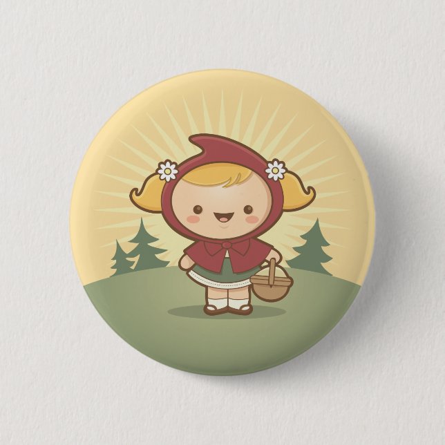 Badge Rond 5 Cm Peu de bouton rouge (Devant)