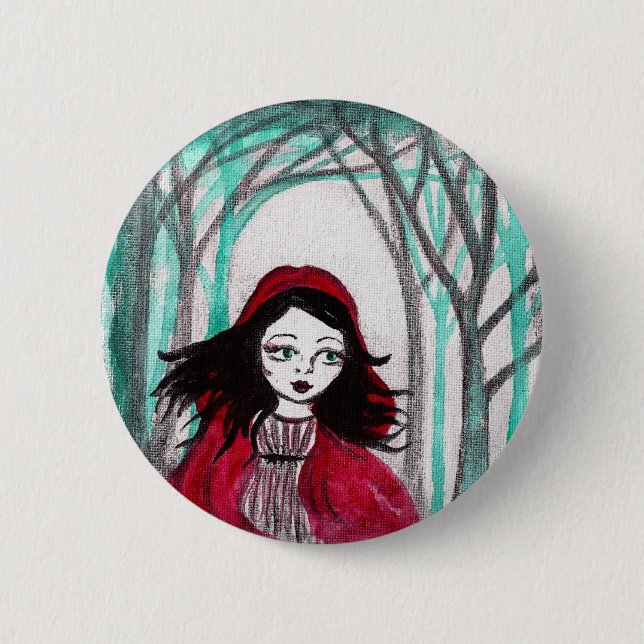 Badge Rond 5 Cm Peu de capuchon rouge (Devant)