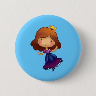Badge Rond 5 Cm Peu de princesse de brune