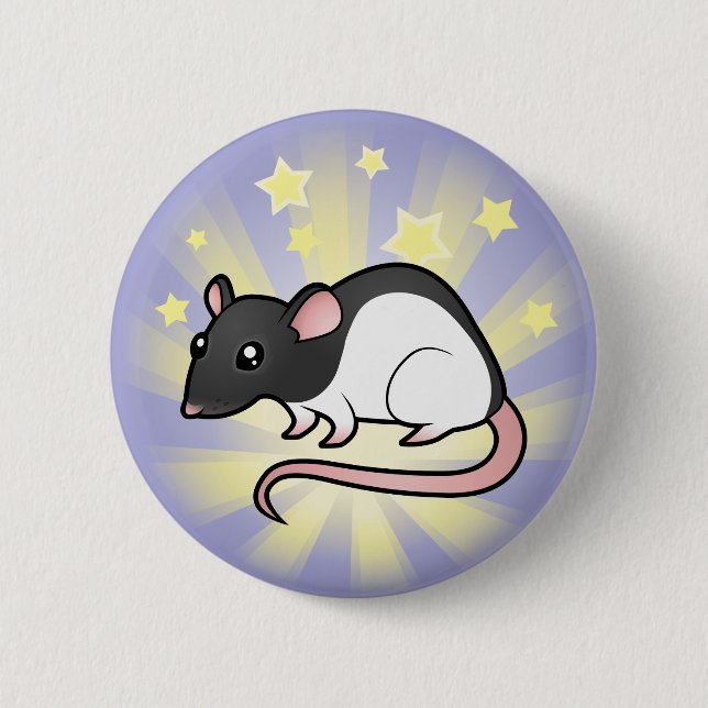 Badge Rond 5 Cm Peu de rat d'étoile (Devant)