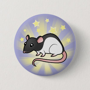 Badge Rond 5 Cm Peu de rat d'étoile