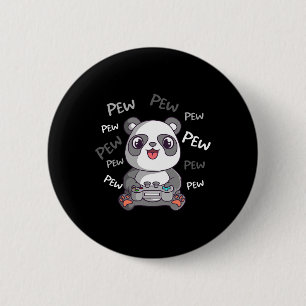 Badge Rond 5 Cm Pew Pew Pew Mignon Vidéo de Panda Jeux de Gamers