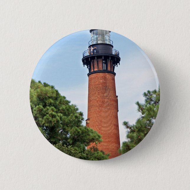 Badge Rond 5 Cm Phare de Currituck (Devant)