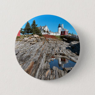 Badge Rond 5 Cm Phare de Pemaquid Point, Maine