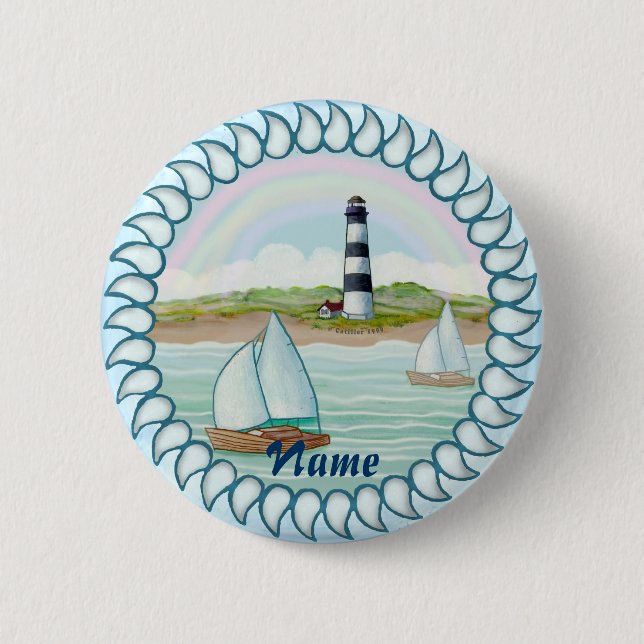 Badge Rond 5 Cm Phare des voiliers (Devant)