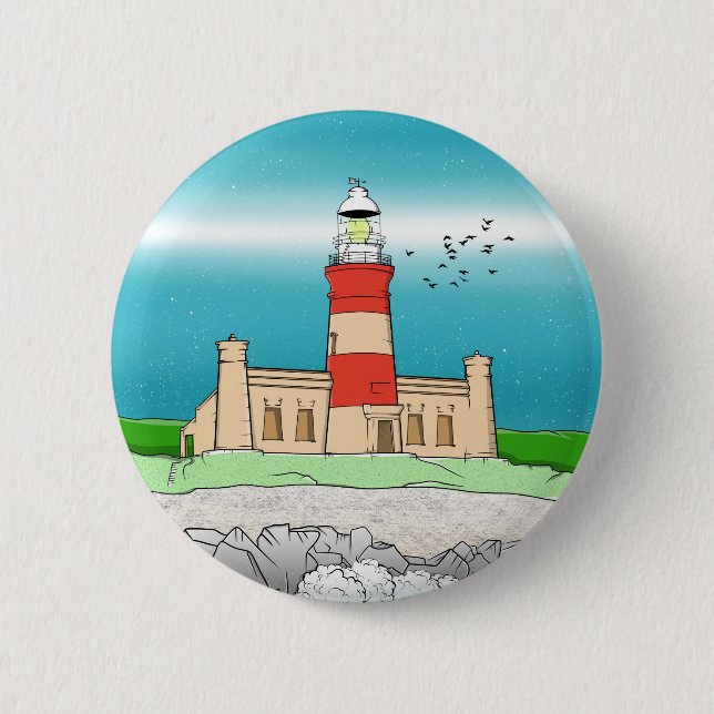Badge Rond 5 Cm Phare du Cap Agulhas (Devant)