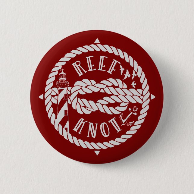 Badge Rond 5 Cm Phare du noeud de récif (Devant)