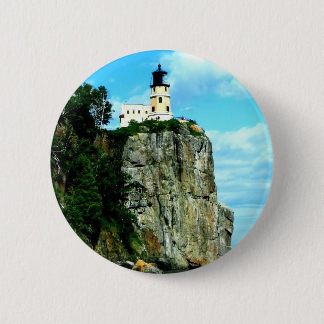 Badge Rond 5 Cm Phare fendu de roche (Devant)