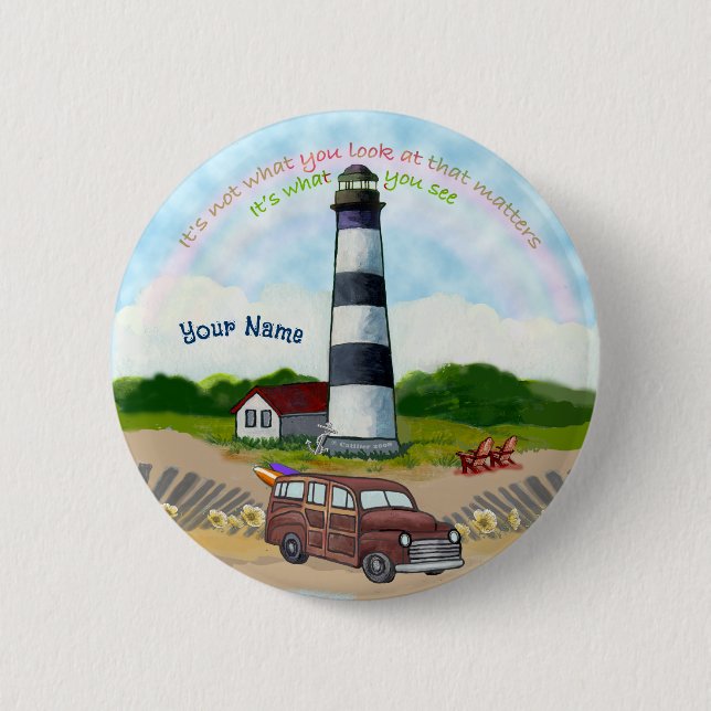 Badge Rond 5 Cm Phare Rainbow Choice (Devant)