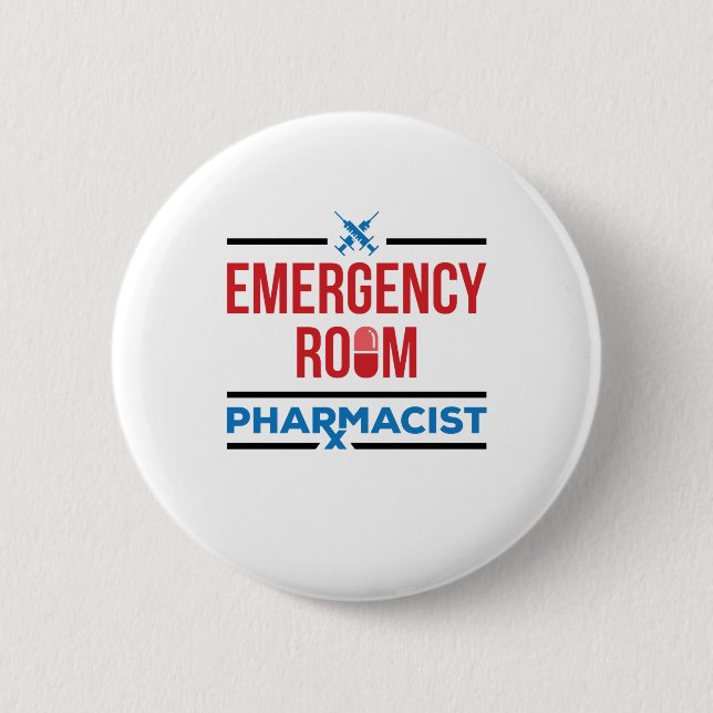 Badge Rond 5 Cm Pharmacien de salle d'urgence (Devant)