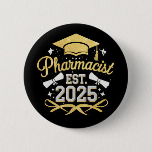 Badge Rond 5 Cm Pharmacien Est 2025 Diplôme en Pharmacie