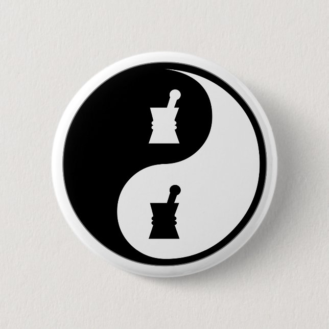 Badge Rond 5 Cm Pharmacologie de Yin Yang (Devant)