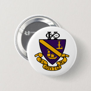 Badge Rond 5 Cm Phi Chi Theta Crête de couleur