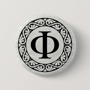 Badge Rond 5 Cm Phi de lettre d'alphabet grec