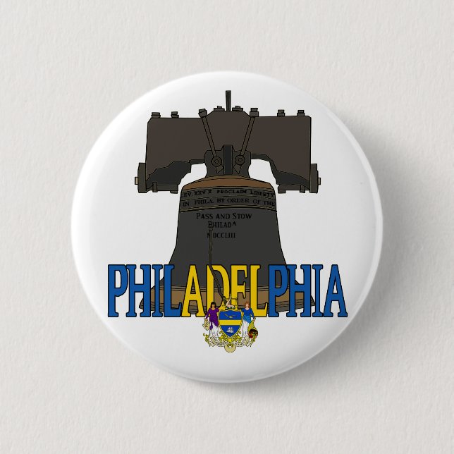 Badge Rond 5 Cm Philadelphie Pennsylvanie Liberty Bell (Devant)