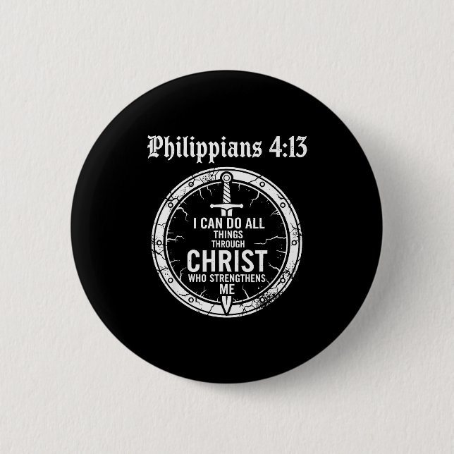 Badge Rond 5 Cm Philipans 4_13 Christian Bible Verse Faith Scriptu (Devant)