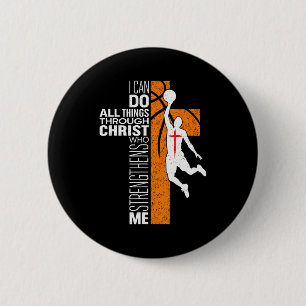Badge Rond 5 Cm Philippiens 4_13 Basketball Chrétien Religieux Bi