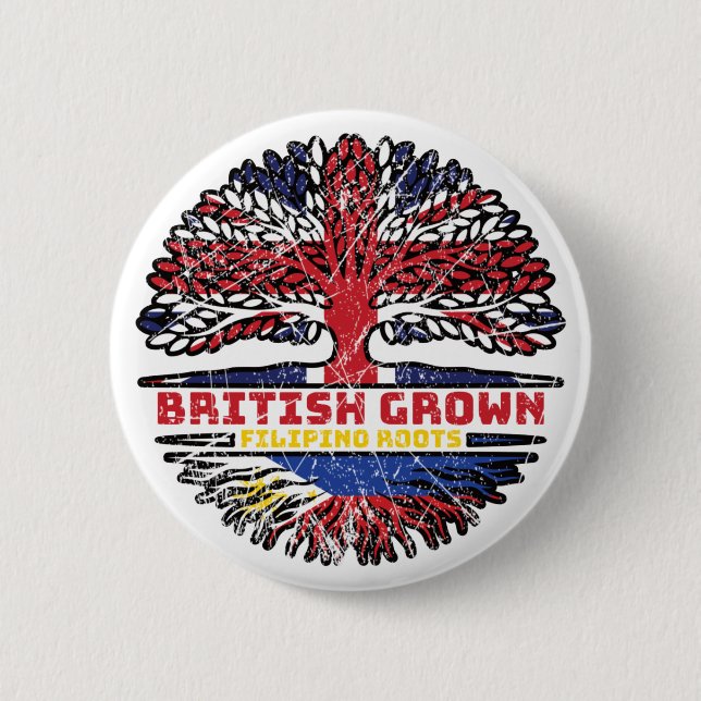 Badge Rond 5 Cm Philippin Royaume-Uni britannique (Devant)