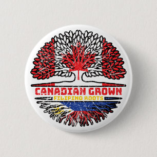 Badge Rond 5 Cm Philipppino Canadian Canada Tree Roots Fl