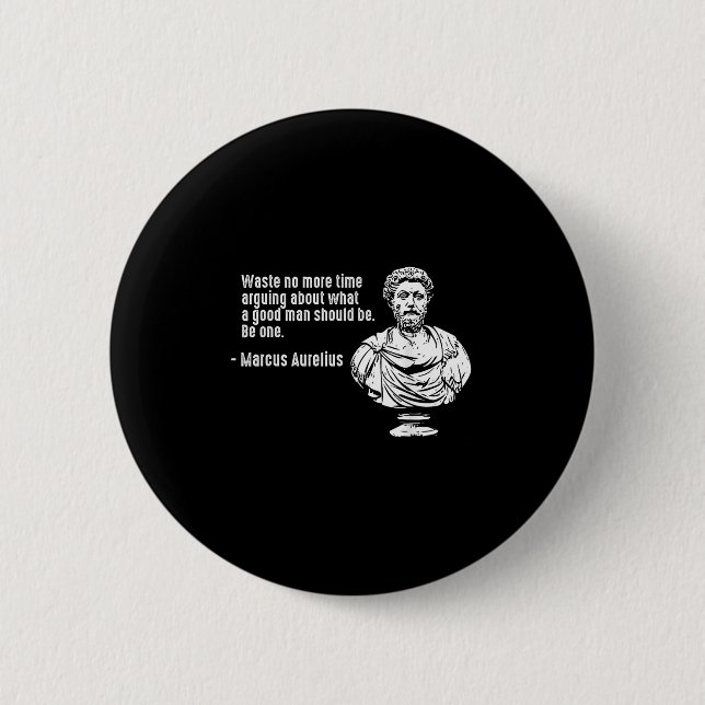 Badge Rond 5 Cm Philosophie Citations Enseignant Stoicisme Marcus  (Devant)
