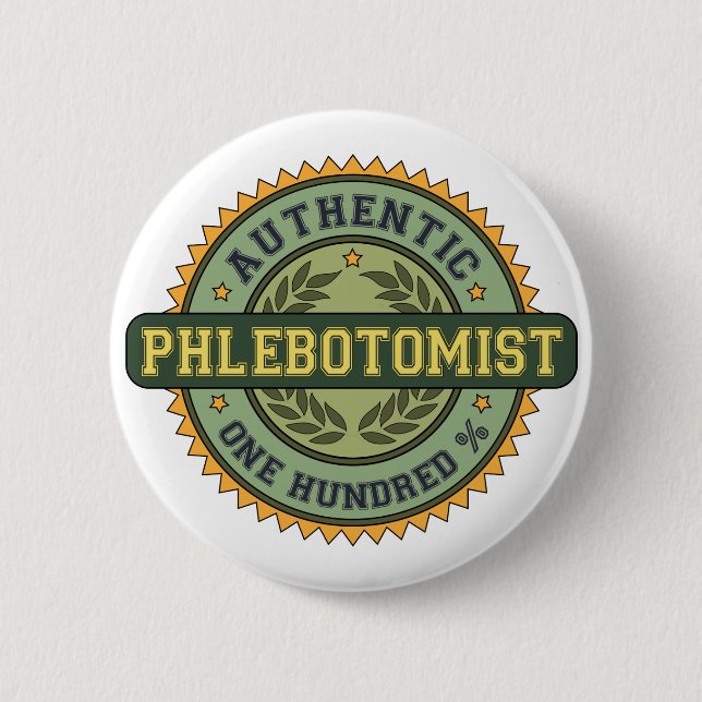 Badge Rond 5 Cm Phlebotomist authentique (Devant)