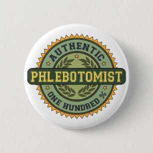 Badge Rond 5 Cm Phlebotomist authentique