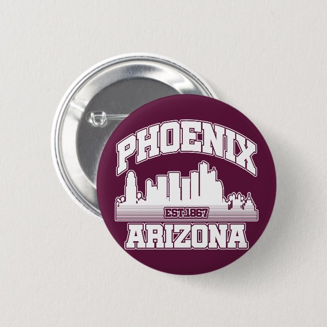 Badge Rond 5 Cm Phoenix, Arizona (Devant & derrière)