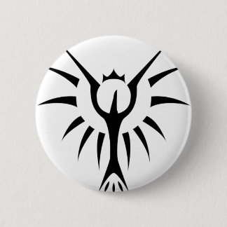 Badge Rond 5 Cm Phoenix couronné