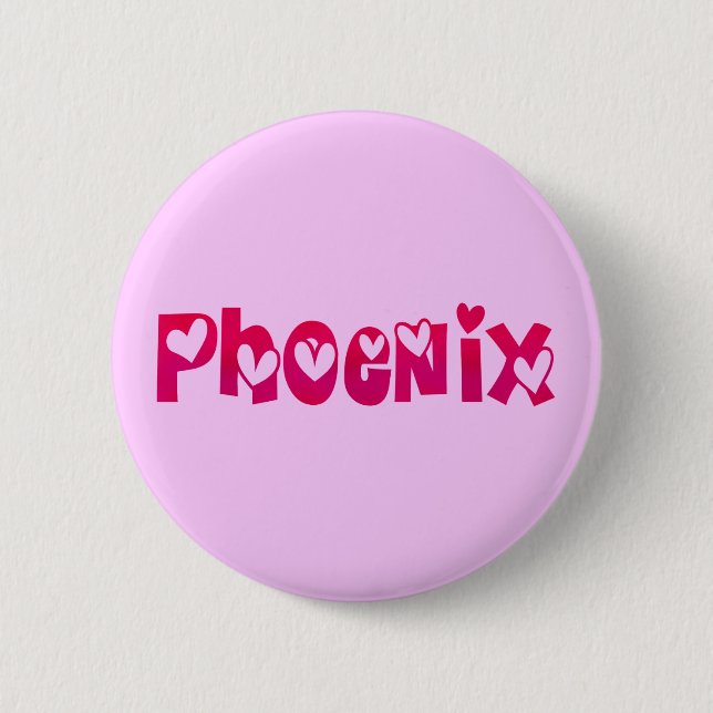 Badge Rond 5 Cm Phoenix dans les coeurs (Devant)