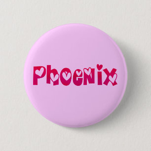 Badge Rond 5 Cm Phoenix dans les coeurs