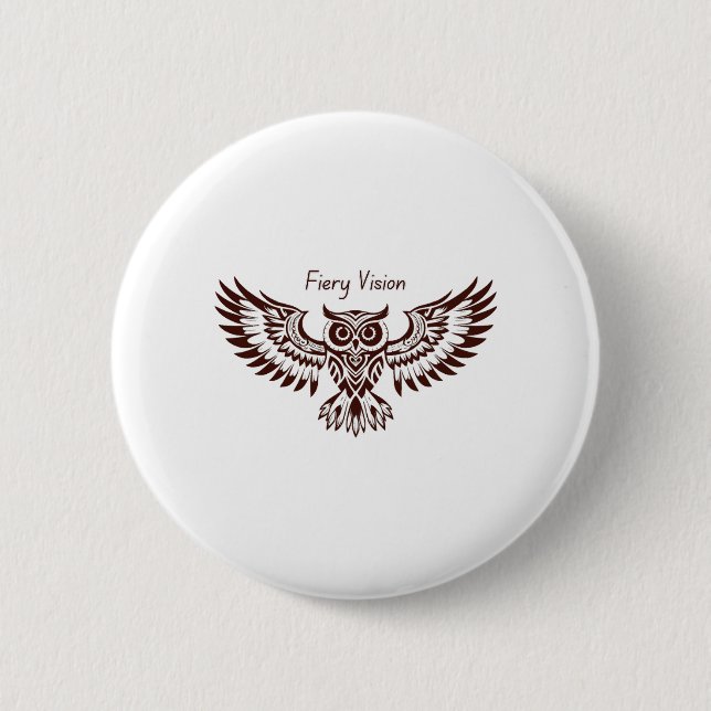 Badge Rond 5 Cm Phoenix Owl – Fiery Vision (Devant)