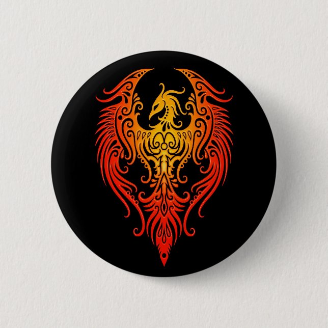 Badge Rond 5 Cm Phoenix tribal décoré (Devant)