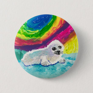 Badge Rond 5 Cm Phoque bébé "Art by Kids"