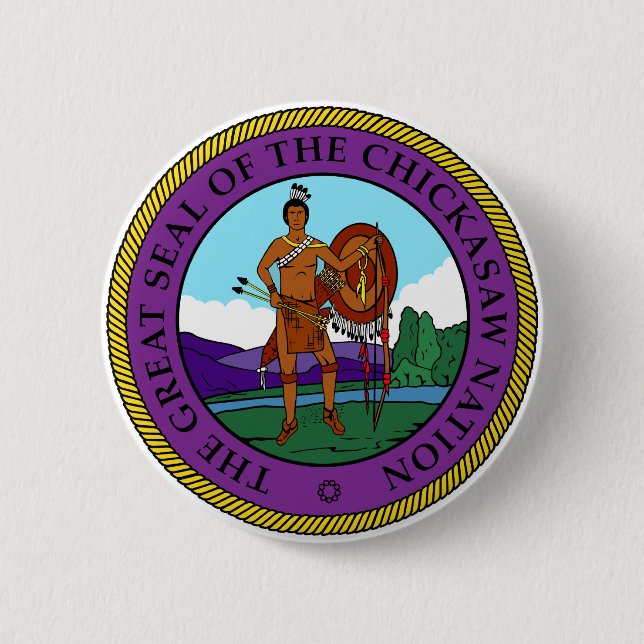 Badge Rond 5 Cm Phoque de la nation de Chickasaw (Devant)