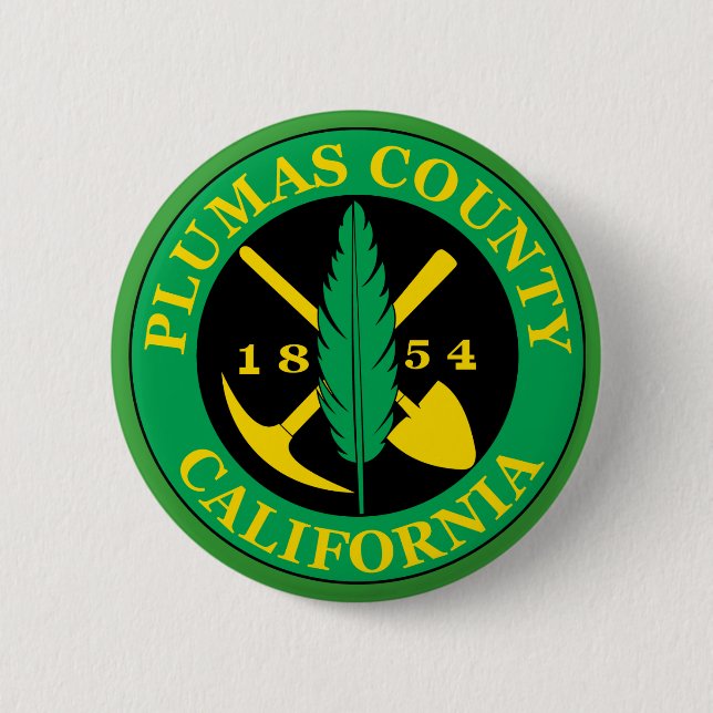 Badge Rond 5 Cm Phoque du comté de Plumas (Devant)
