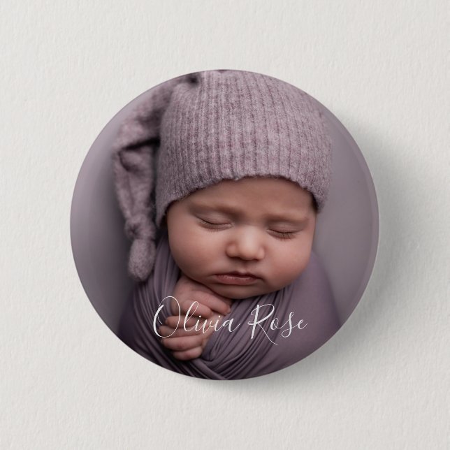 Badge Rond 5 Cm Photo and Text Personalized (Devant)