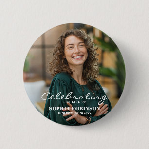 Badge Rond 5 Cm Photo Célébration de la vie  Souvenir commémoratif