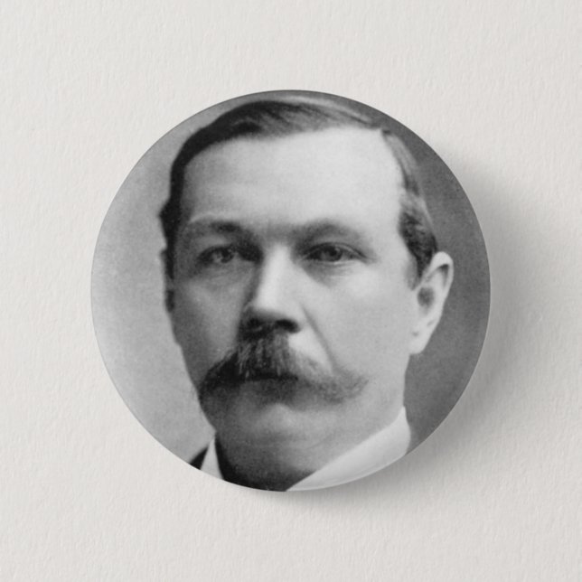 Badge Rond 5 Cm Photo d'Arthur Conan Doyle (Devant)