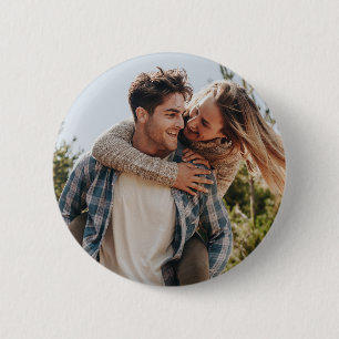 Badge Rond 5 Cm Photo de couple de mariage heureux