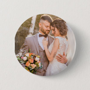 Badge Rond 5 Cm Photo de couple personnalisé sur mesure